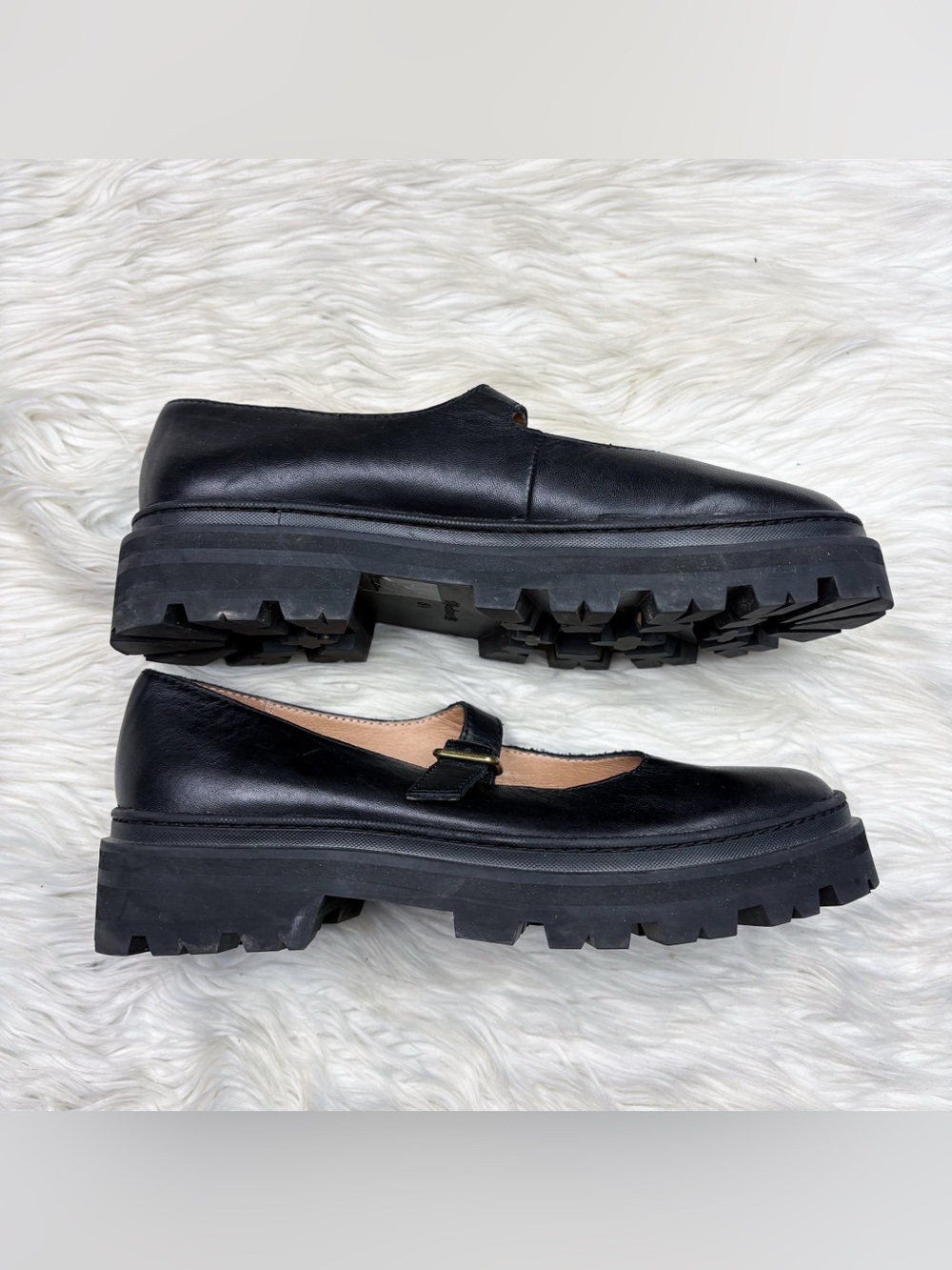 Madewell The Freya Platform Lugsole Mary Jane True Black Leather Size 8.5 - Picture 5 of 12
